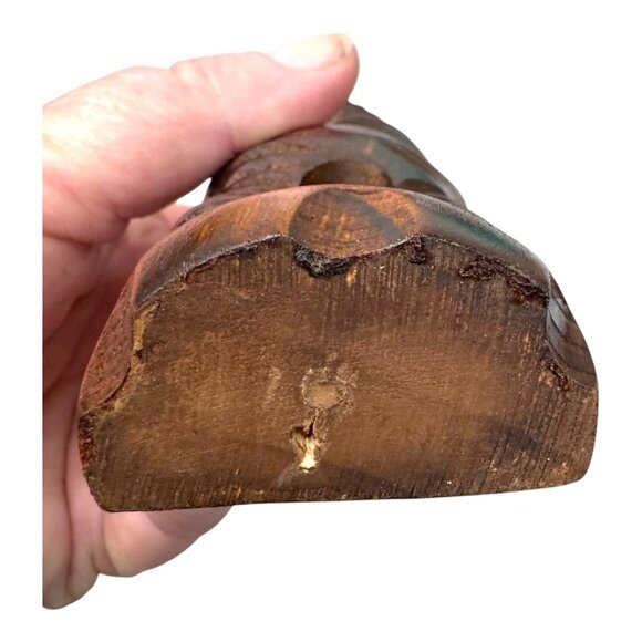 Hand Carved Maori Teko Teko Wooden Statue Ancestral Art From New Zealand 7" Tiki - Picture 9 of 9